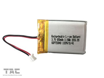 Longue durée rechargeable des batteries d'ion de lithium de polymère GSP753040 3.7V 850mAh