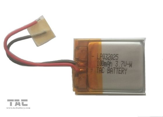 Batterie au lithium de polymère de LP032025 100MAH 3.7V pour le dispositif portable