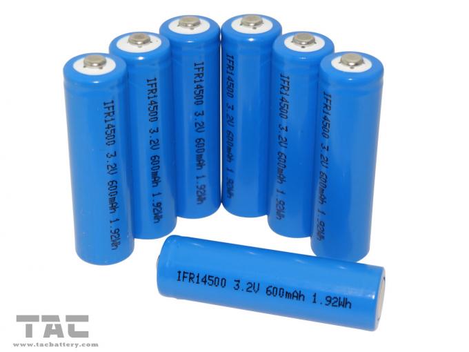 Batterie de la batterie solaire IFR14500/AA 3.2V 600mAh LiFePO4 pour la lumière solaire