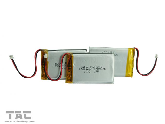 Batterie d'ion de lithium rechargeable de polymère de LP063465 3.7V 1300mAh avec la capacité élevée