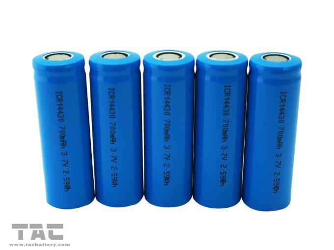Batterie cylindrique LIR14430/700mAh de haute énergie de densité d'ion rechargeable de lithium