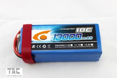 Paquet 11.1v 25C 13000mah Size6484165 de batterie de polymère de lithium d'hélicoptère d'UAV RC