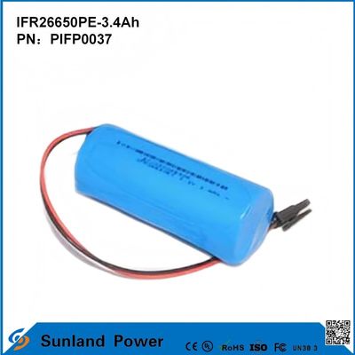 IFR26650PE-3.4Ah 3.2V LiFePO4 Cellule de batterie pour lampe de poche solaire
