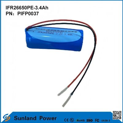 IFR26650PE-3.4Ah 3.2V LiFePO4 Cellule de batterie pour lampe de poche solaire