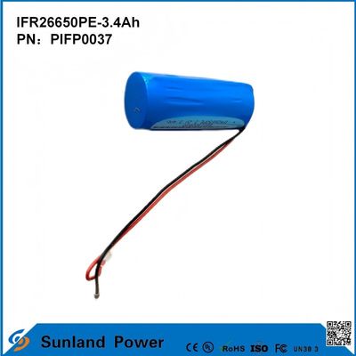 IFR26650PE-3.4Ah 3.2V LiFePO4 Cellule de batterie pour lampe de poche solaire