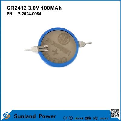 CR2412 3,0 V 100 MAH Li-MnO2 batterie longue durée de vie