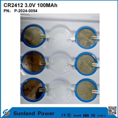 CR2412 3,0 V 100 MAH Li-MnO2 batterie longue durée de vie