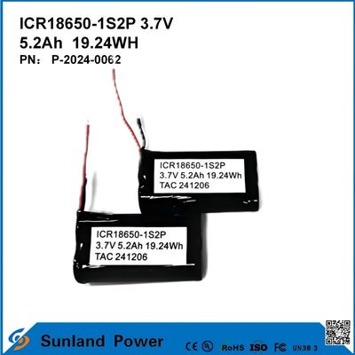 ICR18650-1S2P 3.7V 5.2AH 19.24WH Batterie rechargeable