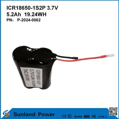 ICR18650-1S2P 3.7V 5.2AH 19.24WH Batterie rechargeable