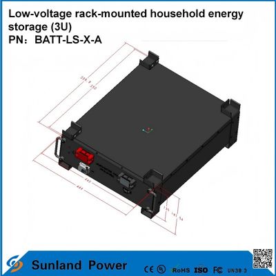 3U basse tension contrôle intelligent maison stockage d'énergie tout en un majordome LiFePO4 51.2V 50A 5120Wh16S1P Prismatique LFP batterie avec coque en aluminium 3.2V/100Ah durée de vie de 4000 cycles