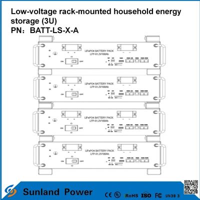 3U basse tension contrôle intelligent maison stockage d'énergie tout en un majordome LiFePO4 51.2V 50A 5120Wh16S1P Prismatique LFP batterie avec coque en aluminium 3.2V/100Ah durée de vie de 4000 cycles