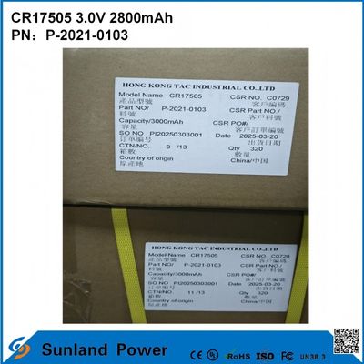 CR17505 3.0V 3000mAh Pour les instruments intelligents équipement médical Transport et logistique Meubles intelligents Haute capacité Stable performance de décharge Voltage de sortie Longue durée de vie