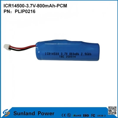 Batterie ICR14500-3.7V-800mAh-PCM appliquée aux lumières LED Produits numériques Appareils ménagers intelligents Souris sans fil Brosses à dents électriques Barbeuses