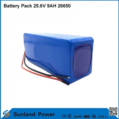 Batterie de moto lithium-ion Batterie LiFePO4 Pack 25.6V 9AH 26650