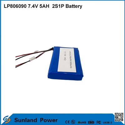 7.4V 5AH LP806090 2S1P Piles polymères au lithium-ion avec fonction I2C avec jauge de carburant