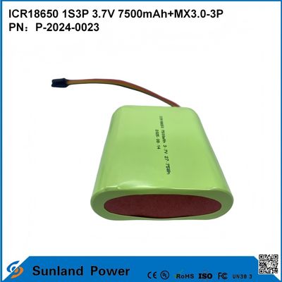 CR18650 1S3P 3.7V 7500mAh+MX3.0-3P-UL2054 BATTERIE