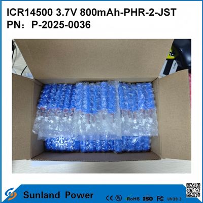 ICR14500 3.7V 800mAh-PHR-2-JST-10mm Batterie à fil