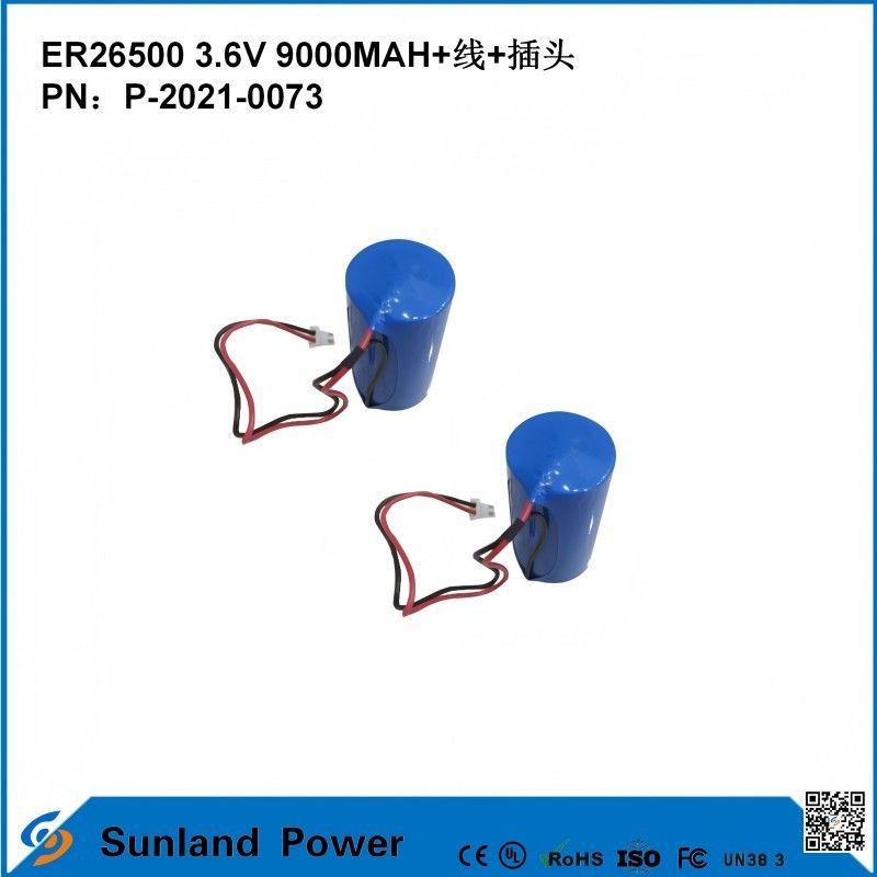 3.6V 9AH ER26500 Batterie primaire Voltage de fonctionnement élevé et stable longue durée de vie