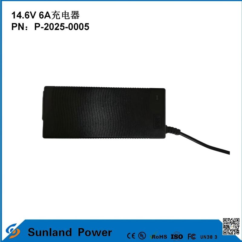 14.6V 6A Chargeur, compatible avec 12.8V/14.4V Phosphate de fer de lithium (LiFePO4) Chargeur de batterie, spécialement conçu pour les outils électriques / chargeur électrique efficace, compatible avec plusieurs appareils