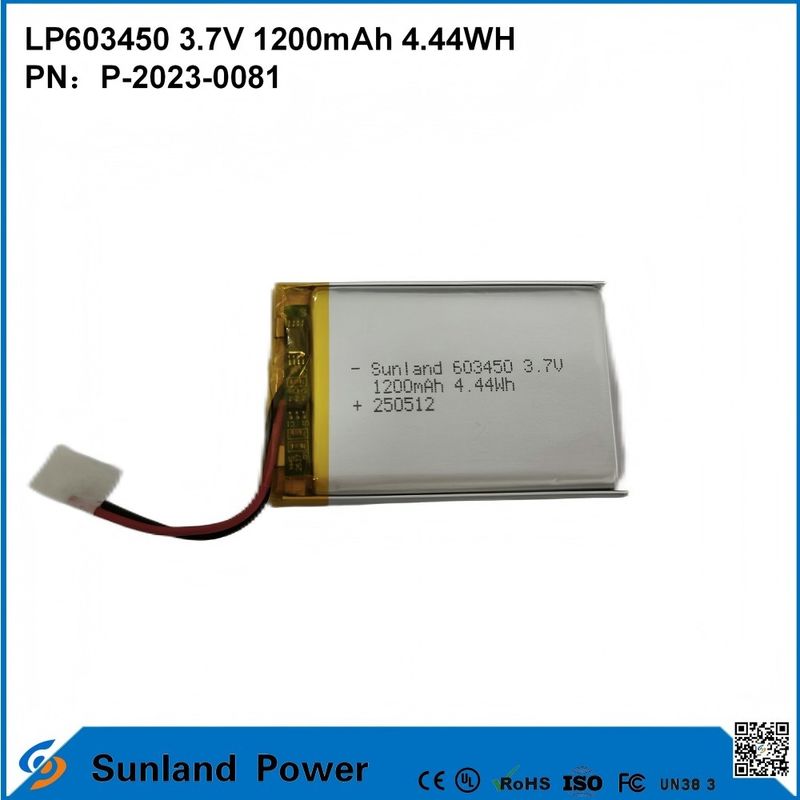 GP603450 Cellule pour électronique grand public et applications médicales 1200mAh 3.7V UL & UN38.3 Certifié en stock et personnalisable