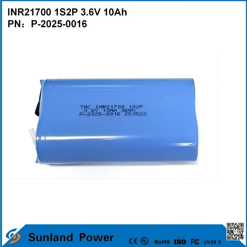 INR21700 1S2P 3.6V 10Ah de décharge à haut débit, adapté aux appareils à forte demande de puissance!