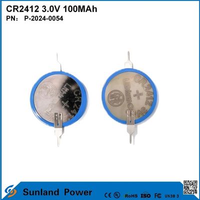 CR2412 3,0 V 100 MAH Li-MnO2 batterie longue durée de vie