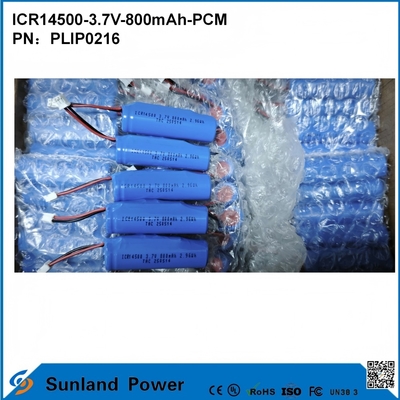 Batterie ICR14500-3.7V-800mAh-PCM appliquée aux lumières LED Produits numériques Appareils ménagers intelligents Souris sans fil Brosses à dents électriques Barbeuses