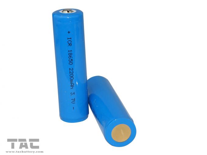 Batterie cylindrique 2200mAh d'ion de lithium de LIR18650 3.7v avec la densité de haute énergie pour la lumière de LED