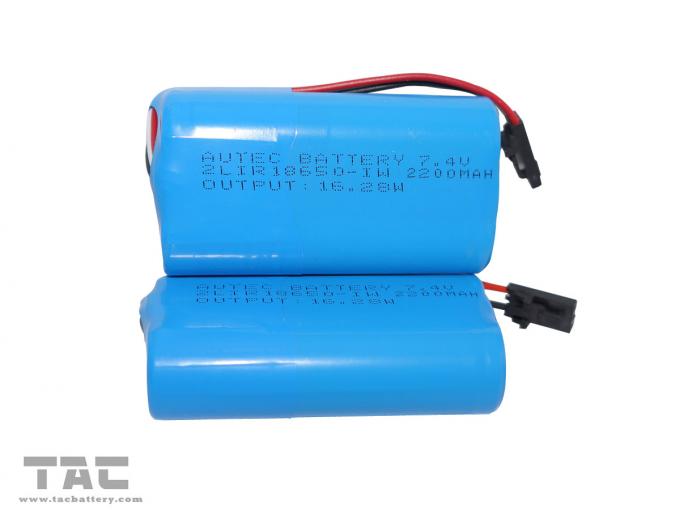 Batterie LIR18650-2S 7.4V 2200mAh de Cylindrica d'ion de lithium de la haute énergie 7.4V