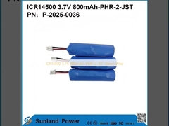 ICR14500 3.7V 800mAh-PHR-2-JST-10mm fil